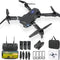 Mini Drone with Camera HD 1080P Foldable Quadcopter with 3 Batteries - Black